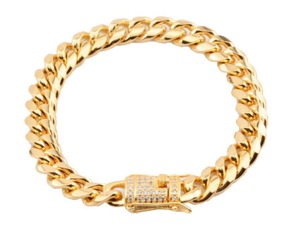 8-18mm wide stainless steel cuban Miami chains necklaces CZ Zircon box lock big heavy gold chain for men Hip Hop Rock jewelry - DATNEWDRIP