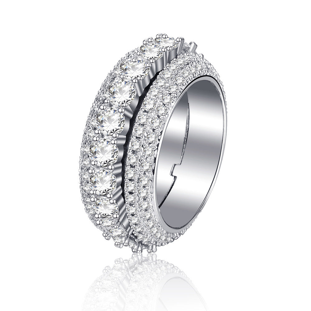 Iced Out Multi Row Bling Ring - DATNEWDRIP