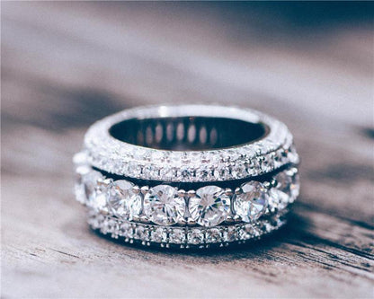 Iced Out Multi Row Bling Ring - DATNEWDRIP