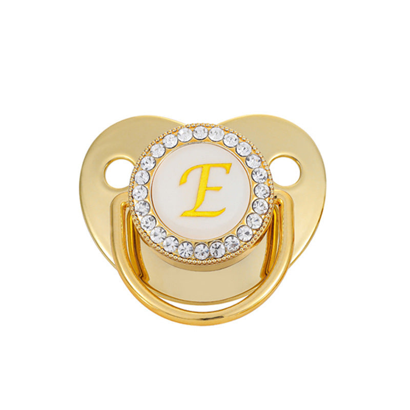 Iced Out Baby Gold 26 Letter Soothing Pacifier - DATNEWDRIP