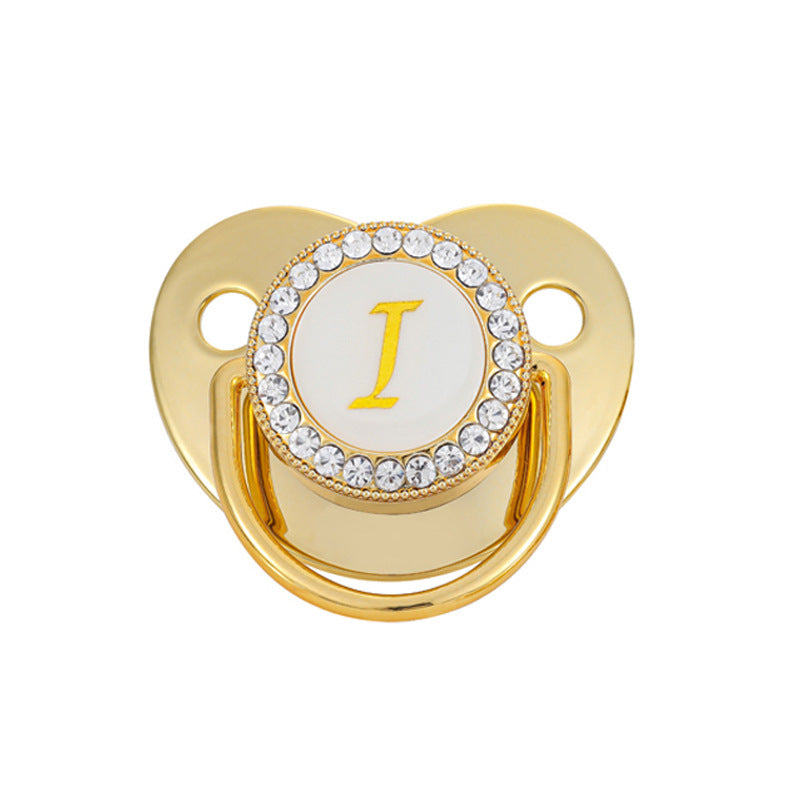 Iced Out Baby Gold 26 Letter Soothing Pacifier - DATNEWDRIP