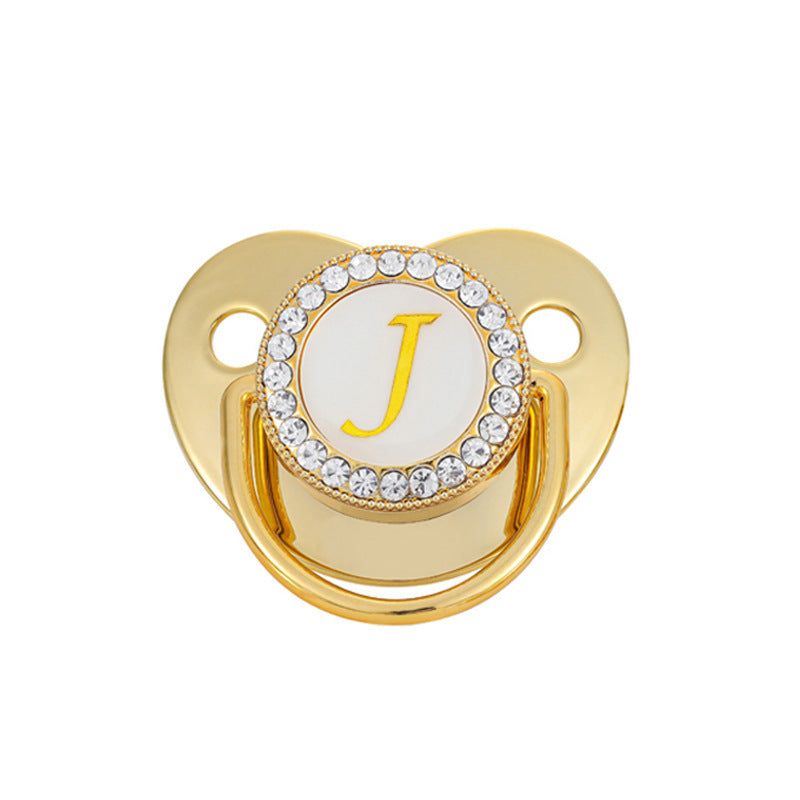 Iced Out Baby Gold 26 Letter Soothing Pacifier - DATNEWDRIP