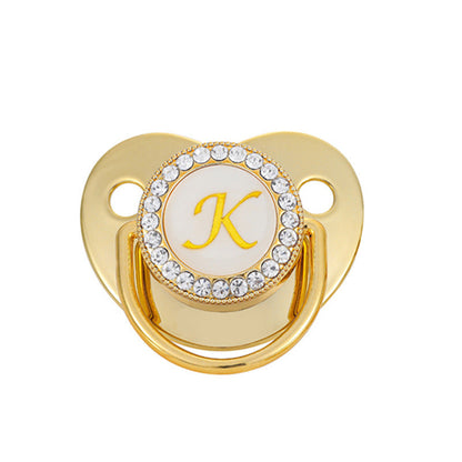 Iced Out Baby Gold 26 Letter Soothing Pacifier - DATNEWDRIP