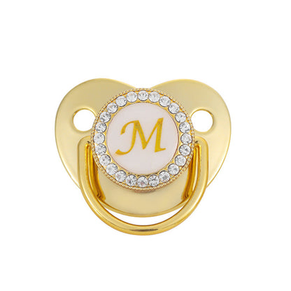 Iced Out Baby Gold 26 Letter Soothing Pacifier - DATNEWDRIP