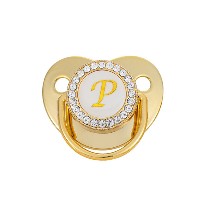 Iced Out Baby Gold 26 Letter Soothing Pacifier - DATNEWDRIP