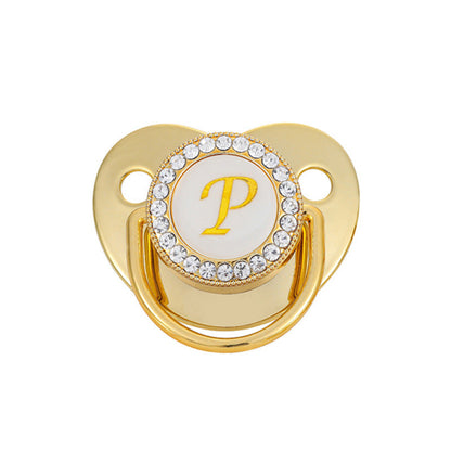 Iced Out Baby Gold 26 Letter Soothing Pacifier - DATNEWDRIP
