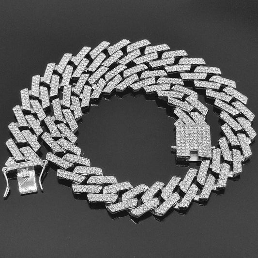 Iced Out 20mm Bold Prismatic Bar Chain - DATNEWDRIP