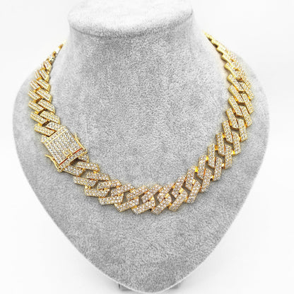 Iced Out 20mm Bold Prismatic Bar Chain - DATNEWDRIP