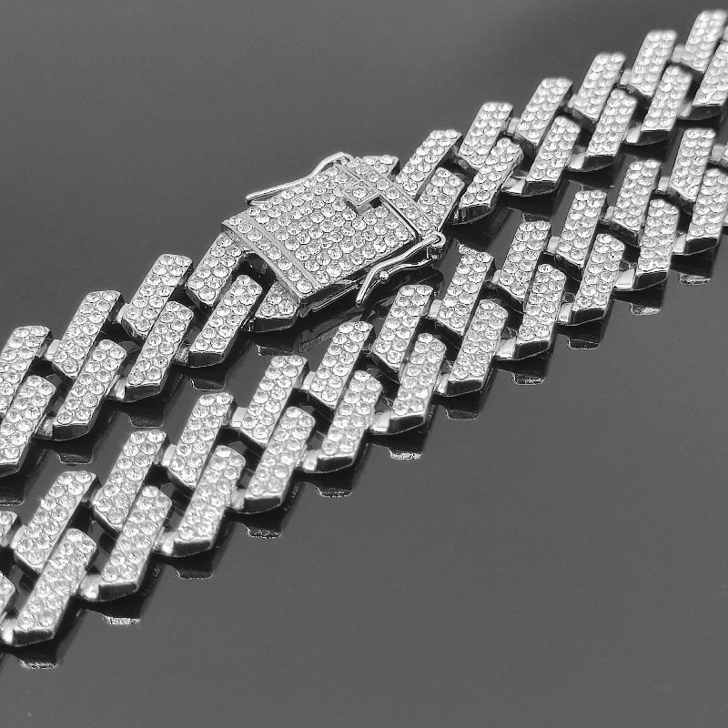 Iced Out 20mm Bold Prismatic Bar Chain - DATNEWDRIP