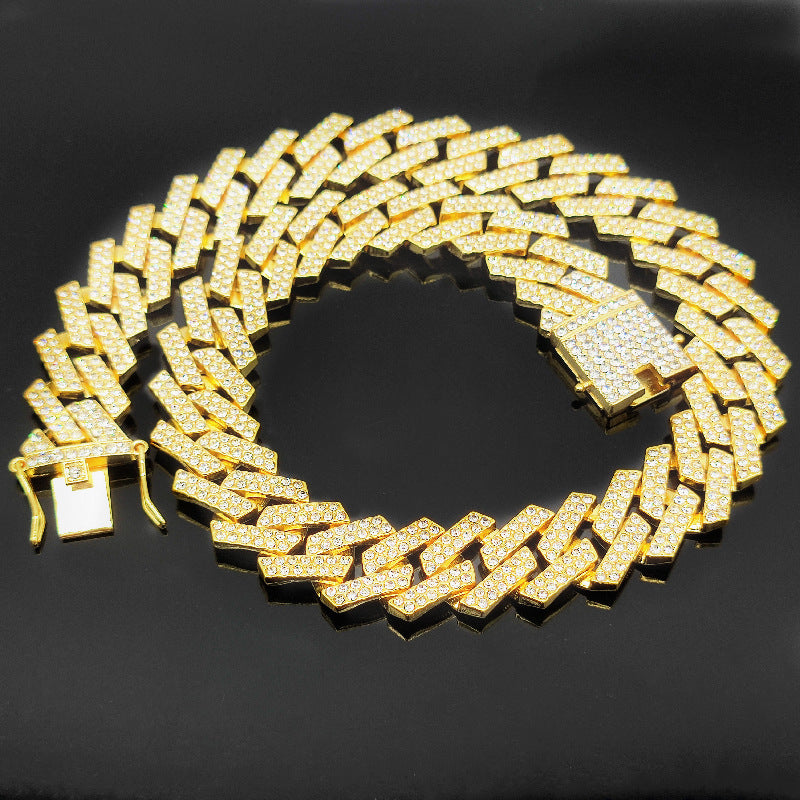 Iced Out 20mm Bold Prismatic Bar Chain - DATNEWDRIP