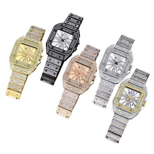 Iced Out Square Stud Watch