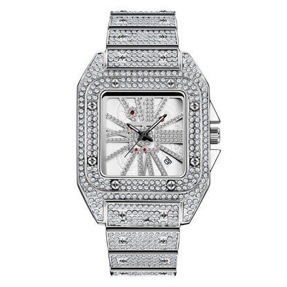 Iced Out Square Stud Watch