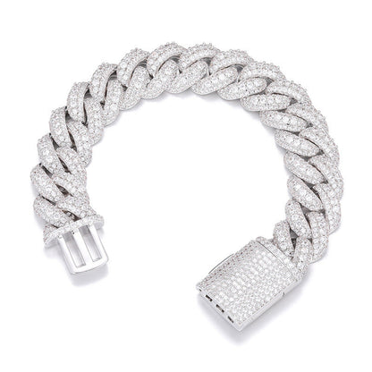Iced Out Platinum Pronged Cuban Link Chain