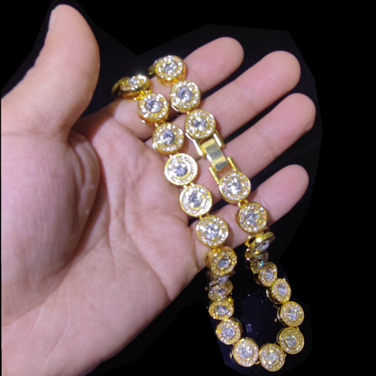 Iced Out Round Gem Outer Circle Chain