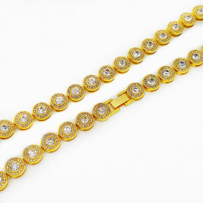 Iced Out Round Gem Outer Circle Chain