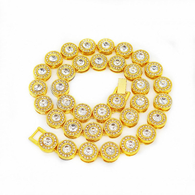 Iced Out Round Gem Outer Circle Chain