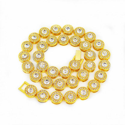 Iced Out Round Gem Outer Circle Chain
