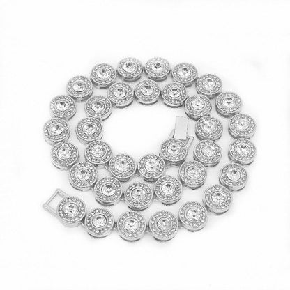 Iced Out Round Gem Outer Circle Chain