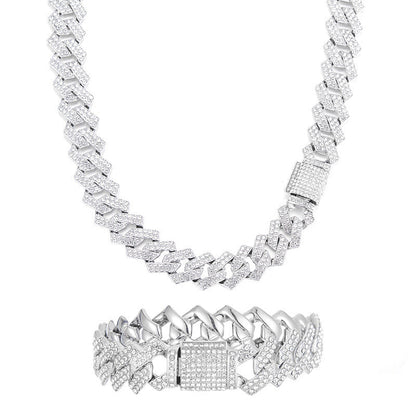 Iced Out 15mm Cuban Link Hard Edge Chain