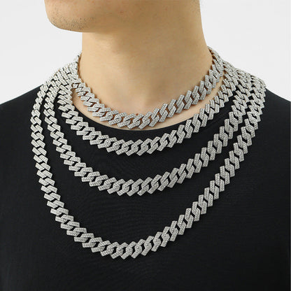 Iced Out 15mm Cuban Link Hard Edge Chain