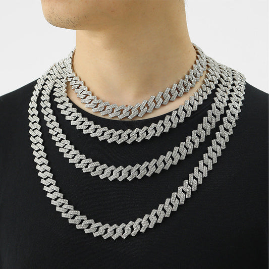 Iced Out 15mm Cuban Link Hard Edge Chain
