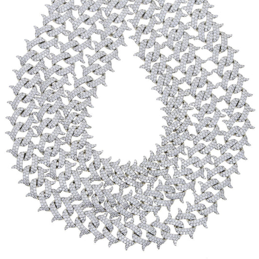 Men's Hip Hop Thorns Short Thorn Cuban Necklace Punk Jewelry Bracelet - DATNEWDRIP