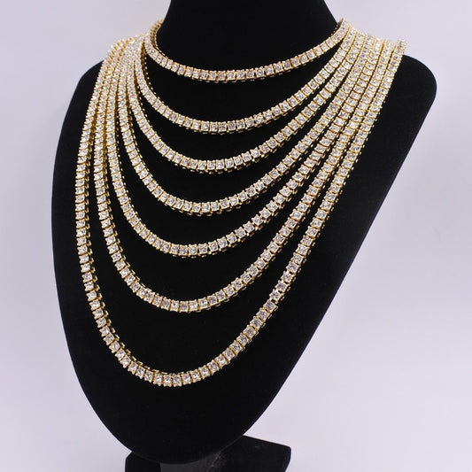 Iced Out 1 Row Tennis Necklace Chain