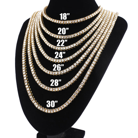 Iced Out 1 Row Tennis Necklace Chain