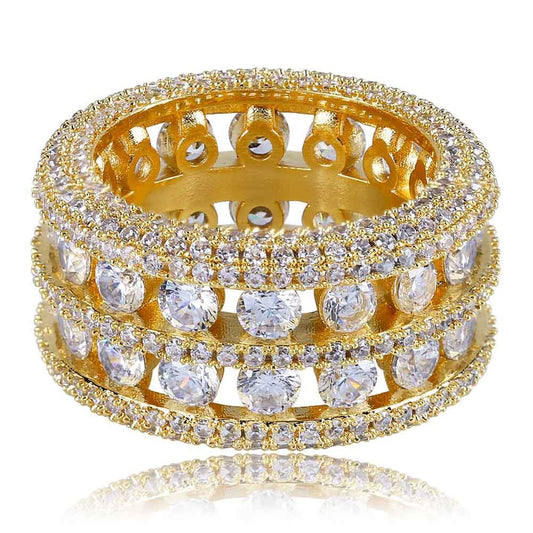 Iced Out Double Row Spaced Ring - DATNEWDRIP