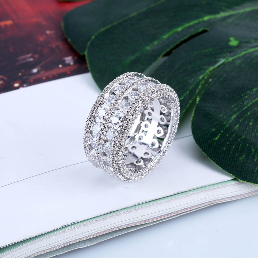 Iced Out Double Row Spaced Ring - DATNEWDRIP