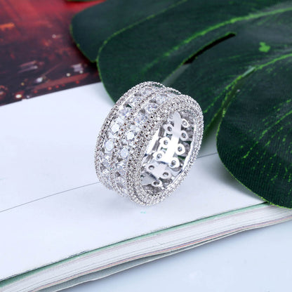 Iced Out Double Row Spaced Ring - DATNEWDRIP