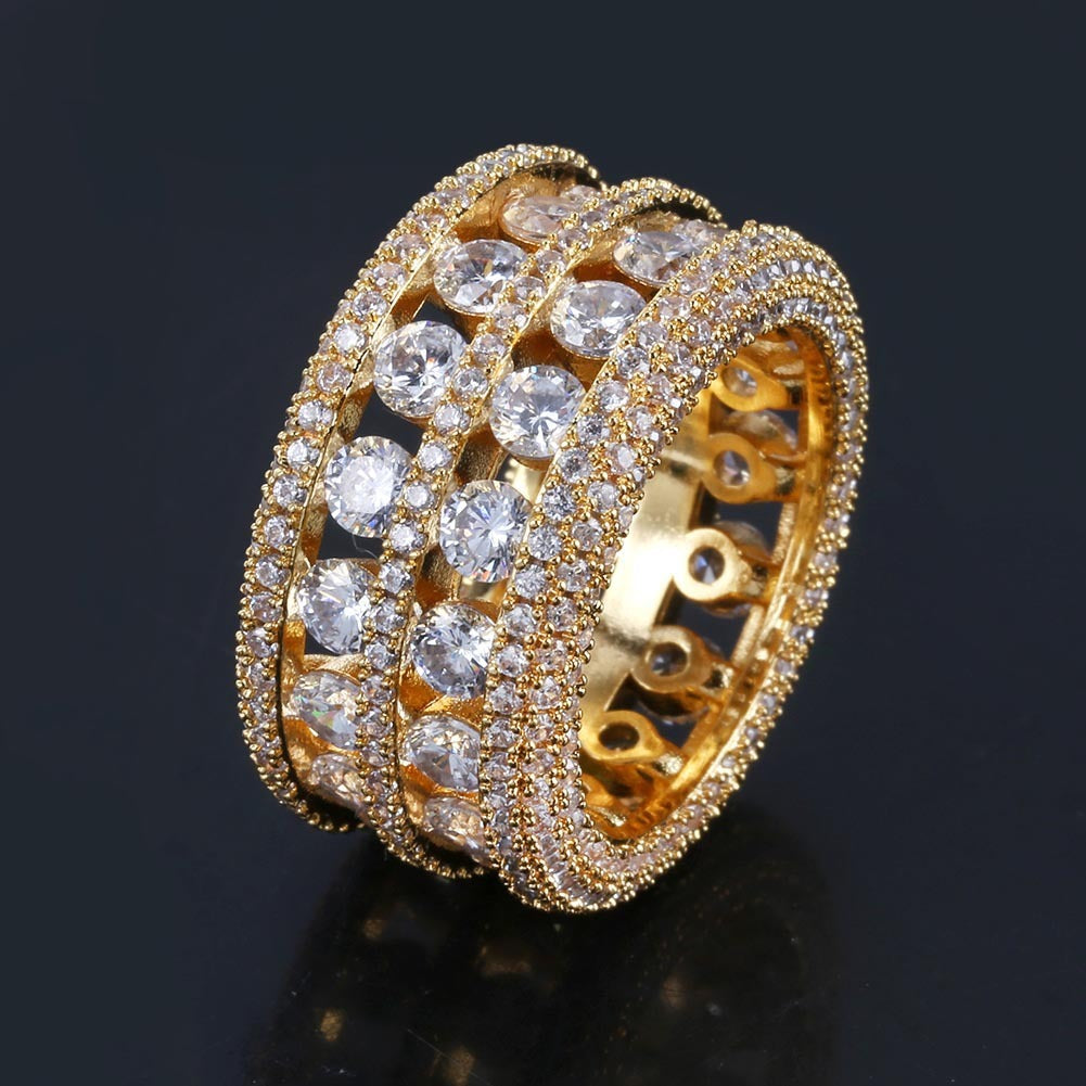 Iced Out Double Row Spaced Ring - DATNEWDRIP