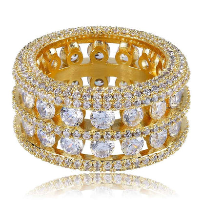 Iced Out Double Row Spaced Ring - DATNEWDRIP