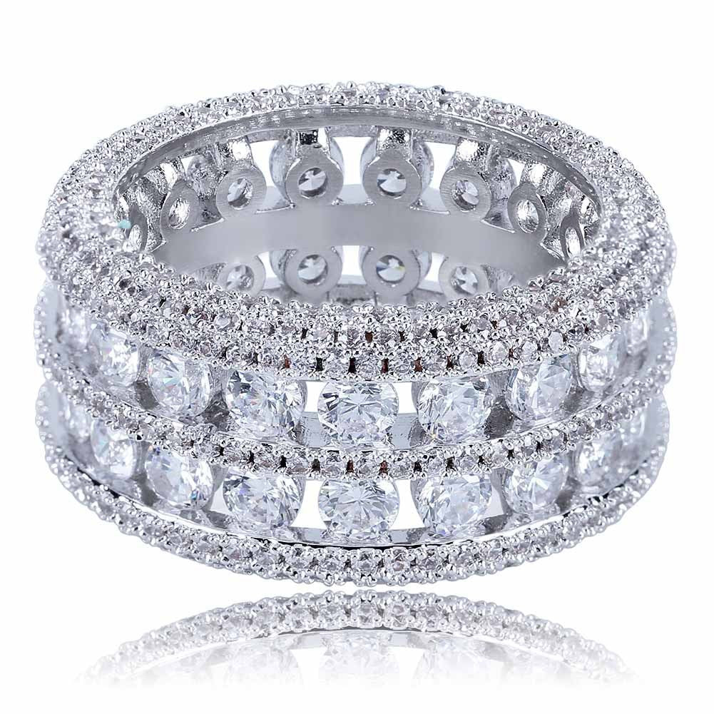 Iced Out Double Row Spaced Ring - DATNEWDRIP
