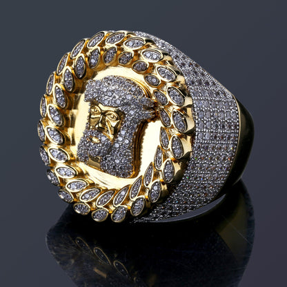 Iced Out Jesus Piece Ring