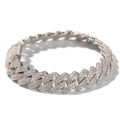 Iced Out Squared Cuban Link Bracelet - DATNEWDRIP