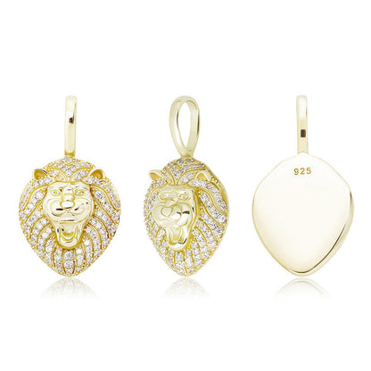 925 Silver Iced Out Lion Pendant