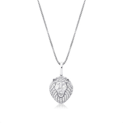 925 Silver Iced Out Lion Pendant