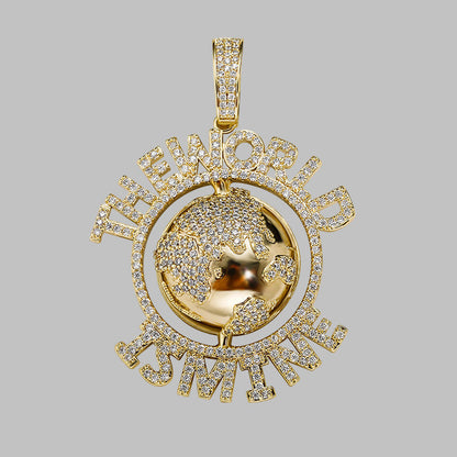 Iced Out The World Is Mine Pendant - DATNEWDRIP