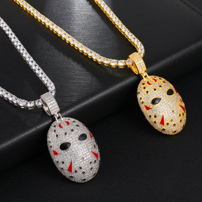 Iced Out Hockey Mask Pendant - DATNEWDRIP