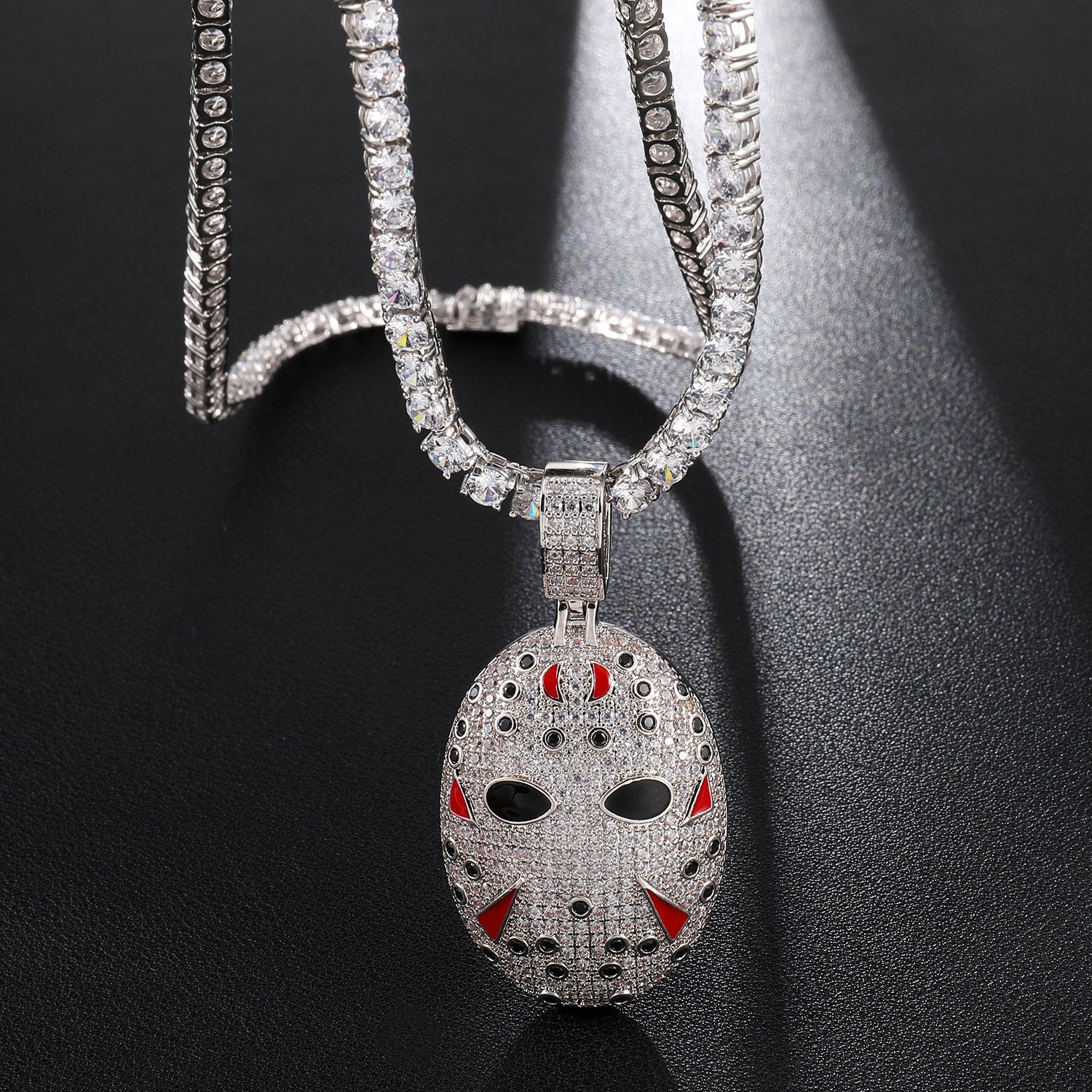 Iced Out Hockey Mask Pendant - DATNEWDRIP