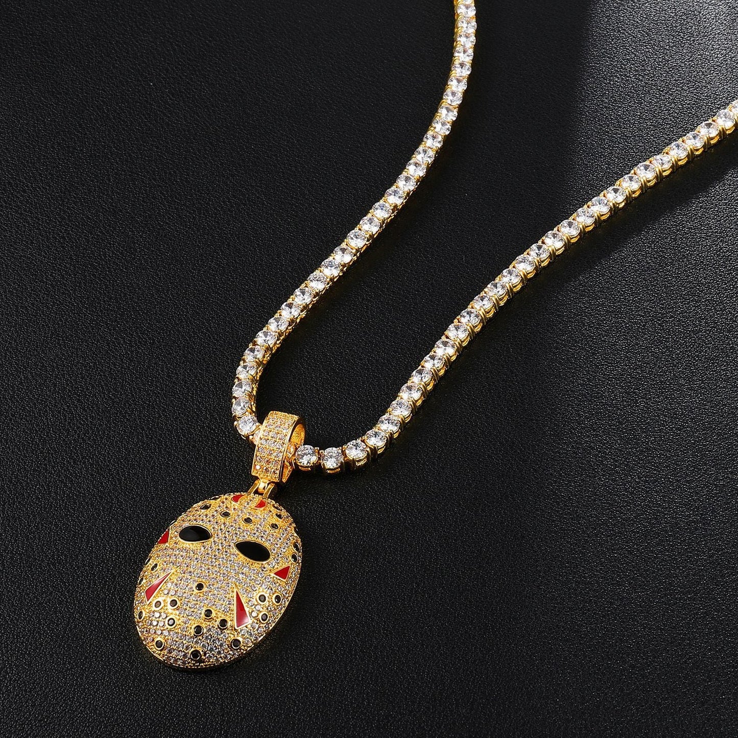 Iced Out Hockey Mask Pendant - DATNEWDRIP