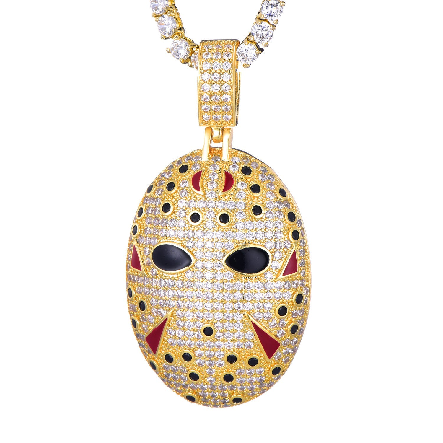 Iced Out Hockey Mask Pendant - DATNEWDRIP