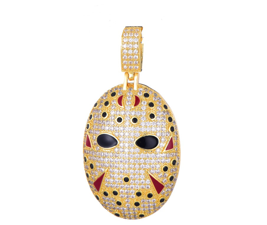 Iced Out Hockey Mask Pendant - DATNEWDRIP