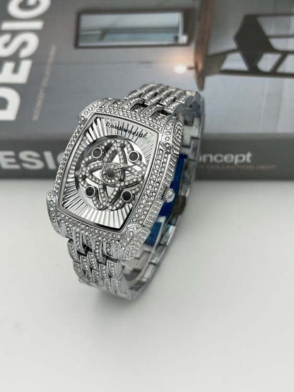 Iced Out Rectangle Face Ladies Watch