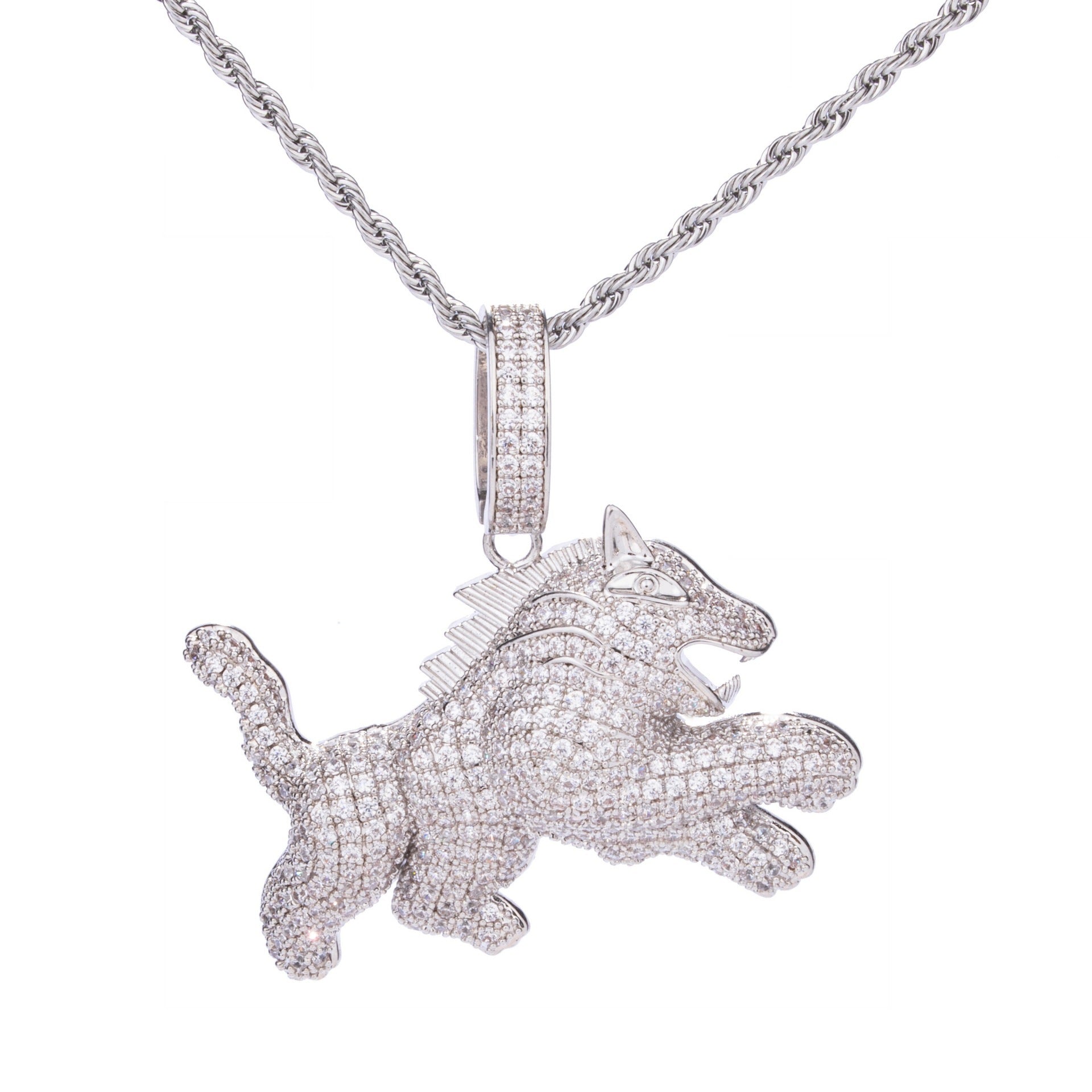 Iced Out Running Lion Pendant - DATNEWDRIP