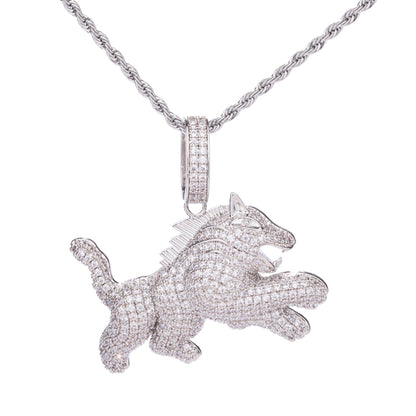 Iced Out Running Lion Pendant - DATNEWDRIP