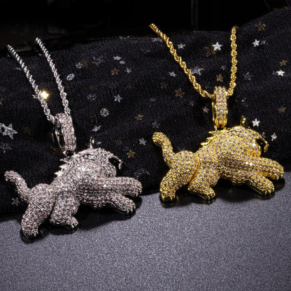 Iced Out Running Lion Pendant - DATNEWDRIP