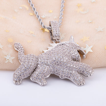 Iced Out Running Lion Pendant - DATNEWDRIP