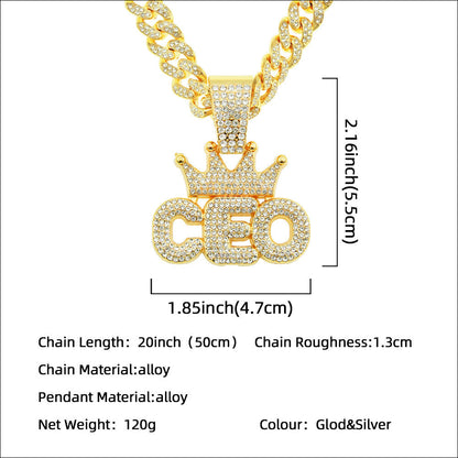 Iced Out CEO Crown Pendant
